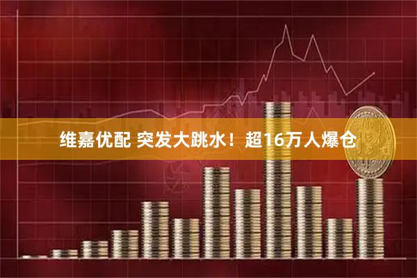 维嘉优配 突发大跳水！超16万人爆仓